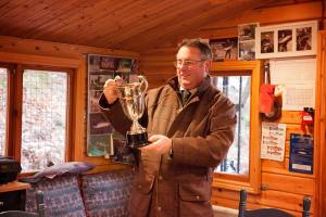 Mark Cockburn looking at the Redford Trophy River Tay